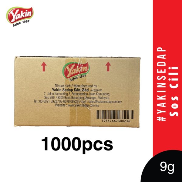 Yakin Sedap Chili Sauce Sachet (150 Pcs/1000 Pcs x 9g) - Image 6